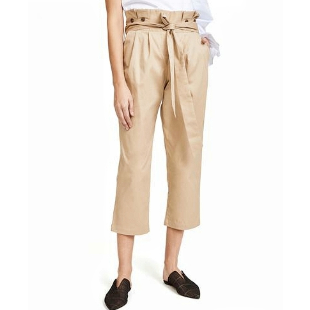 NEW 🌸 Fame & Partners |High Waist Paperbag Crop Pants 6